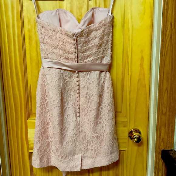 Mori Lee Blush Lace Bridesmaid Dress - Picture 4 of 8